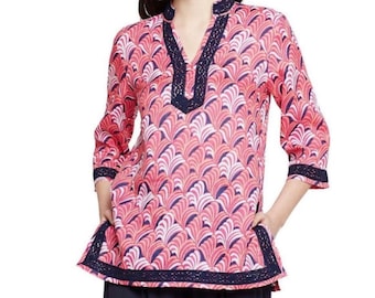 Kurti corto in lino e pizzo / Kurta tunica top