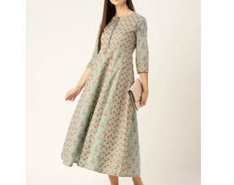 Women indian kurta kurti Long Maxi Dress top tees bottom Floral Sundress-nk59 Women indian kurta kurti Long Maxi Dress top tees bottom Floral Sundress-nk59