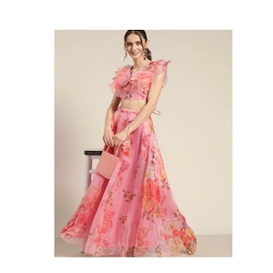 Floral lengha skirt uk clearance