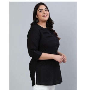 Black plus size tops uk sales