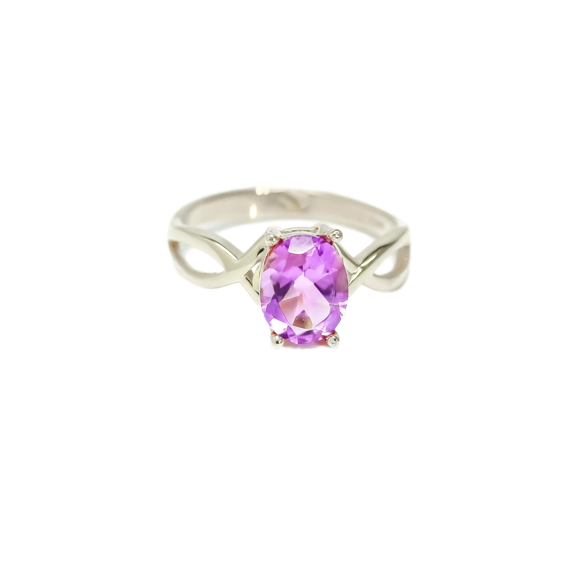 Amethyst promise ring for her/2 Carat Amethyst Ring Etsy