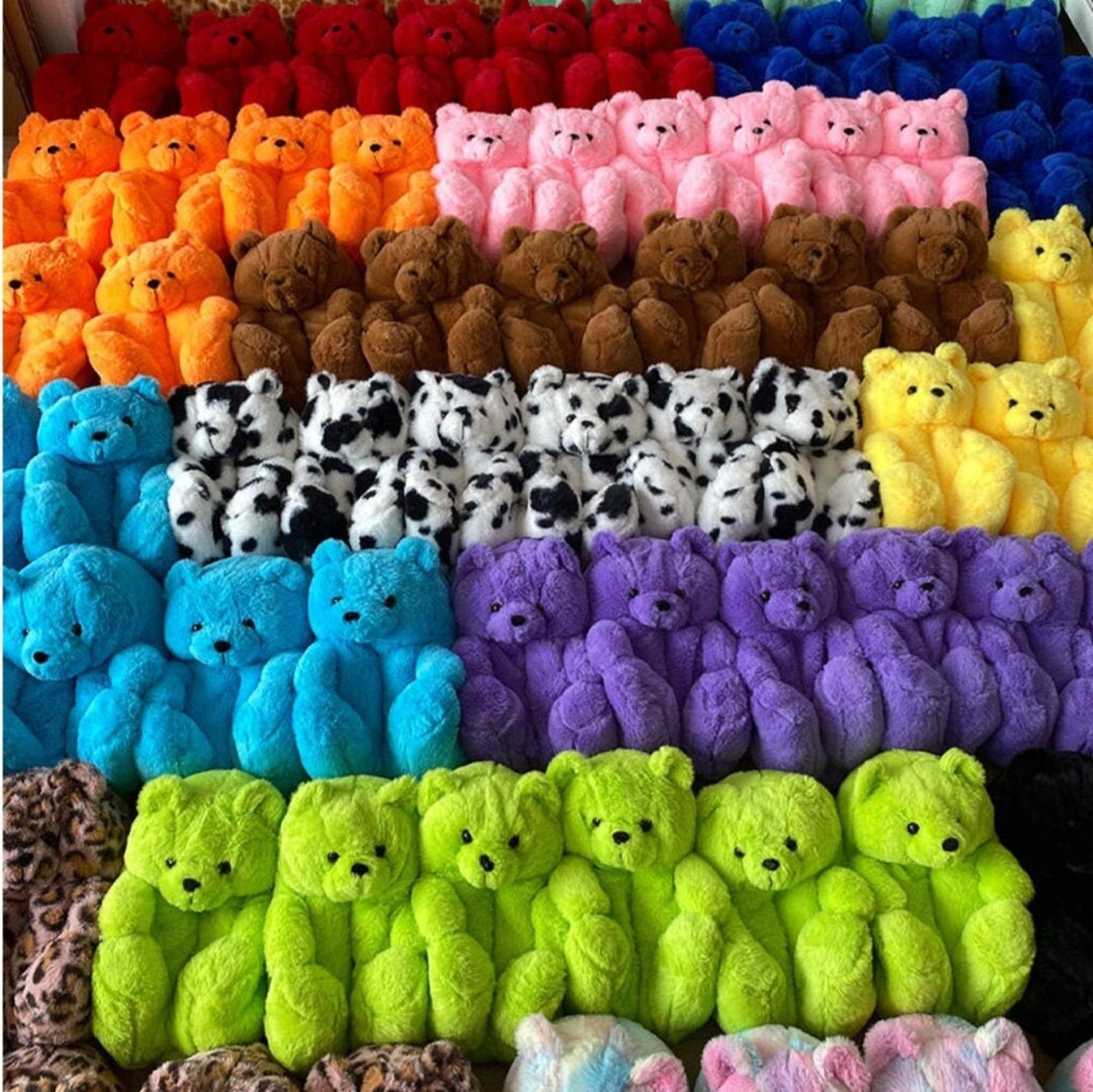 plush teddy bear slippers amazon