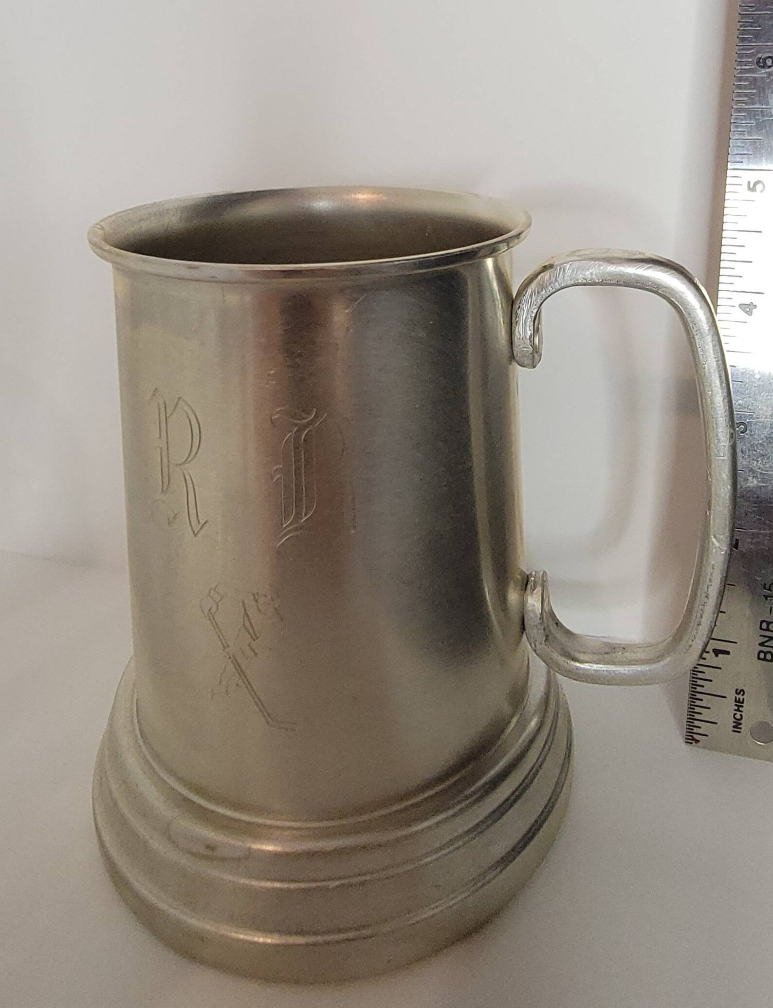 Pewter Mugs With Glass Bottoms Etsy