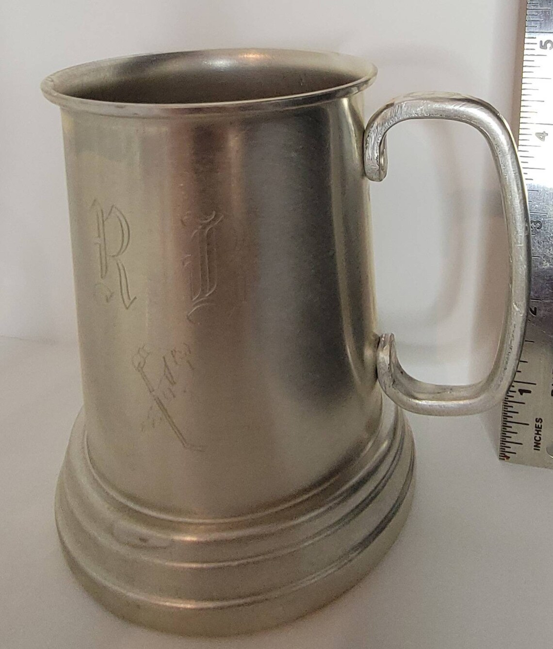Pewter Mugs With Glass Bottoms Etsy