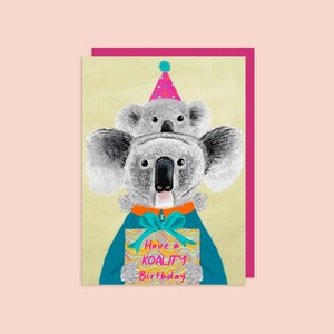 Süße Koala Karte, Geburtstagskarte, Australische Geburtstagskarte, Karte für Tierliebhaber, Karte für alle, Lustige und süße Karte