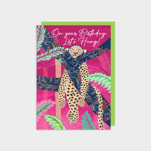 carte d’anniversaire Léopard | Carte Léopard rose | Léopard tropical | Permet de | Carte d’anniversaire Big Cat