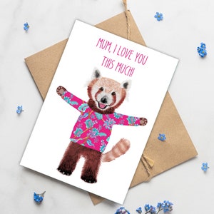 Carte de câlin maman ours // Carte de fête des mères mignonnes, je t’aime beaucoup carte, je t’aime carte maman