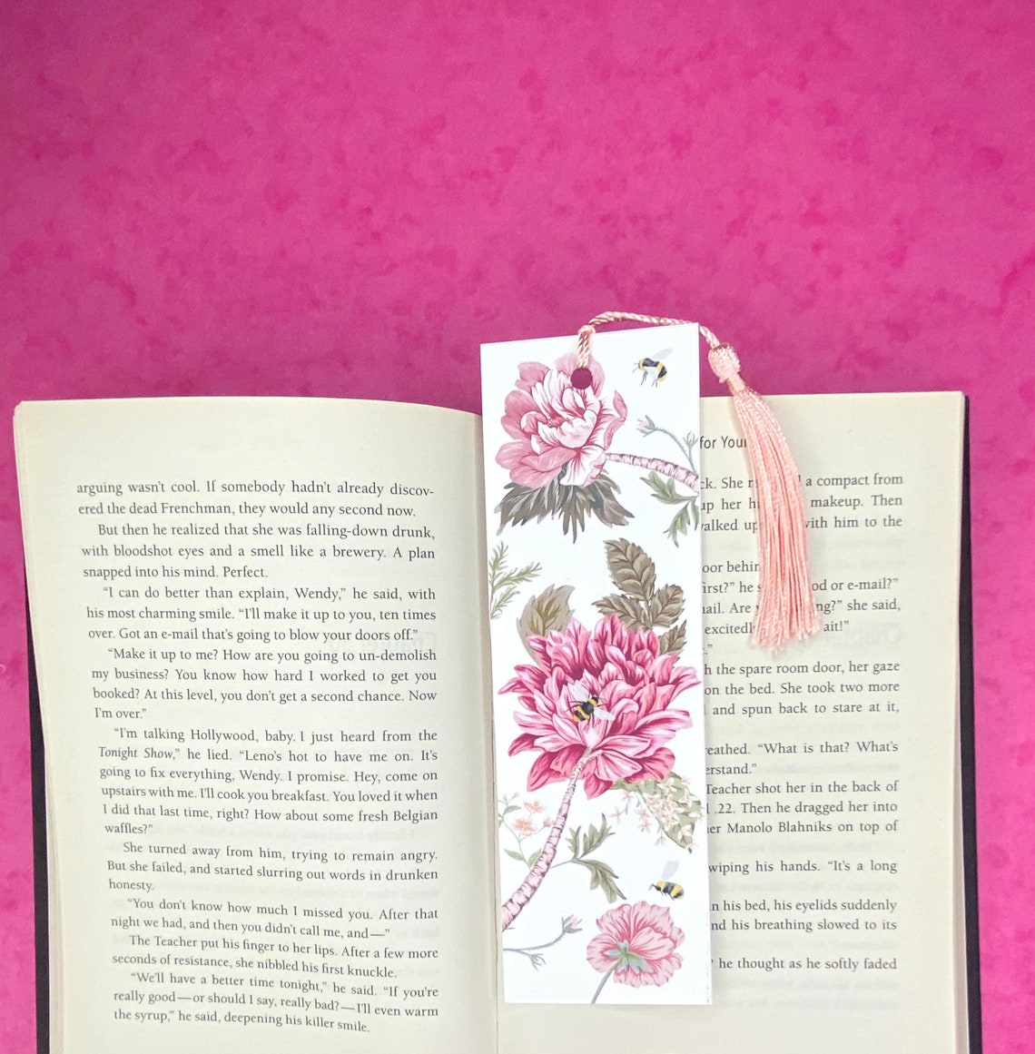 Floral Bookmark// Bumblebee Bookmark, Book Lover Gift, Tasseled ...
