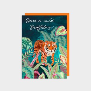 Wild een Verjaardagskaart | Tijger jungle kaart | Verjaardagsdag met junglethema | Milieuvriendelijke kaarten
