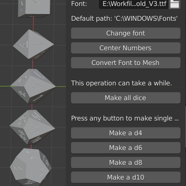 Blender Addon: Make DND Dice