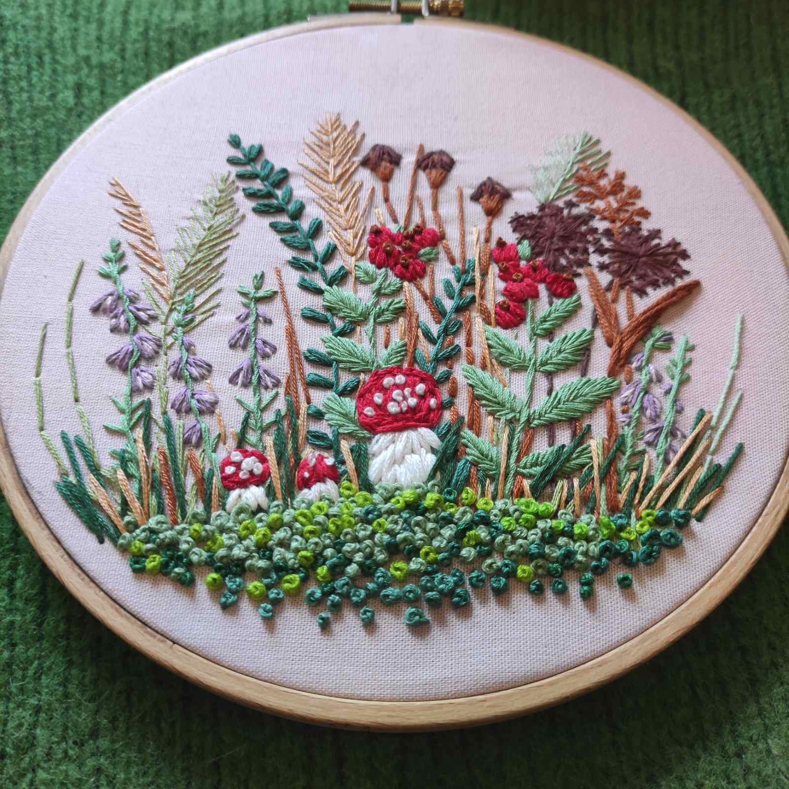 Embroidered Mushroom Pattern PDF Hand Embroidered Mushroom Etsy UK