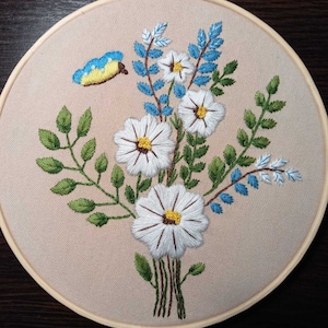 Embroidery blue bouquet pattern, Blue flowers embroidery pattern, Floral embroidery pattern pdf
