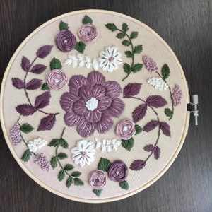 Floral embroidery pattern pdf, Lilac flowers embroidery pattern, Botanical embroidery pattern PDF