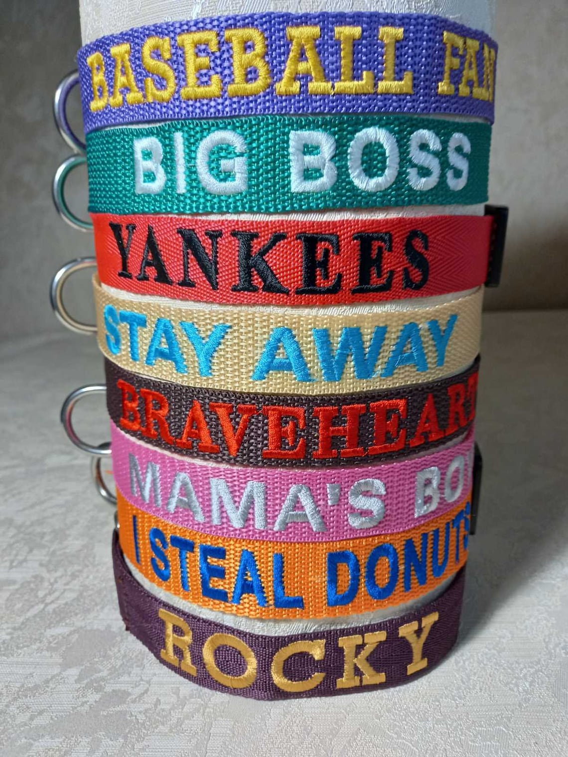 Dog collar funny Embroidered Dog Collar Personalized Etsy