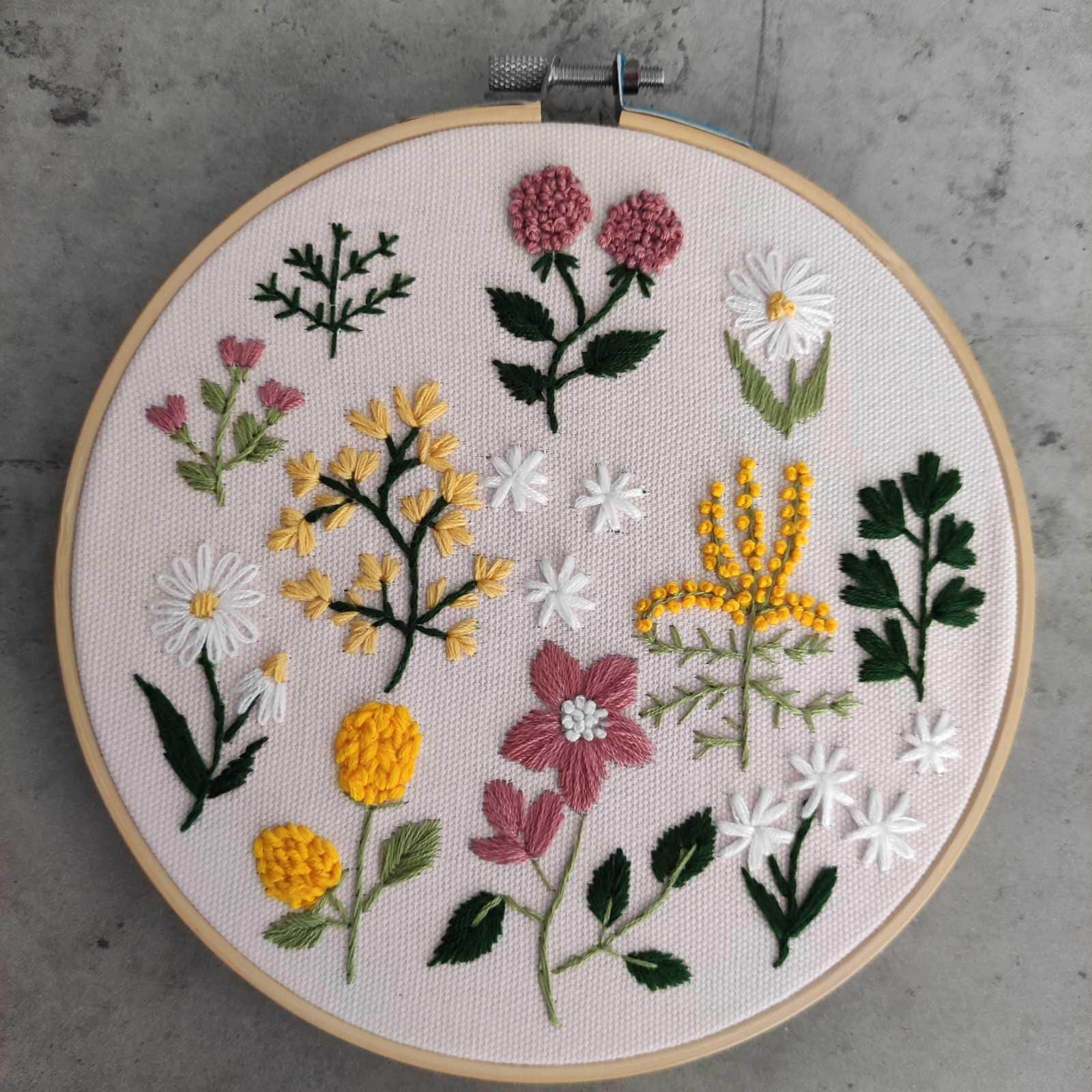 Plant Embroidery Pattern, Hand Embroidery Flower Design, Botanical ... - Botanical Embroidery Kits With Design Pattern