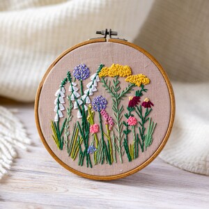 DIY Wildflowers Embroidery Pattern, Embroidery pattern meadow flowers, Hand embroidery designs download