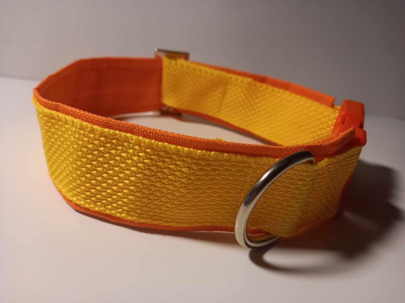Dog collar yellow buckle Designer collar orange Bright dog Etsy