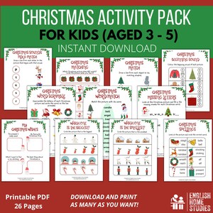 Printable Christmas Activities for Kids 3 5 Years Colouring, Mazes, Pre ...