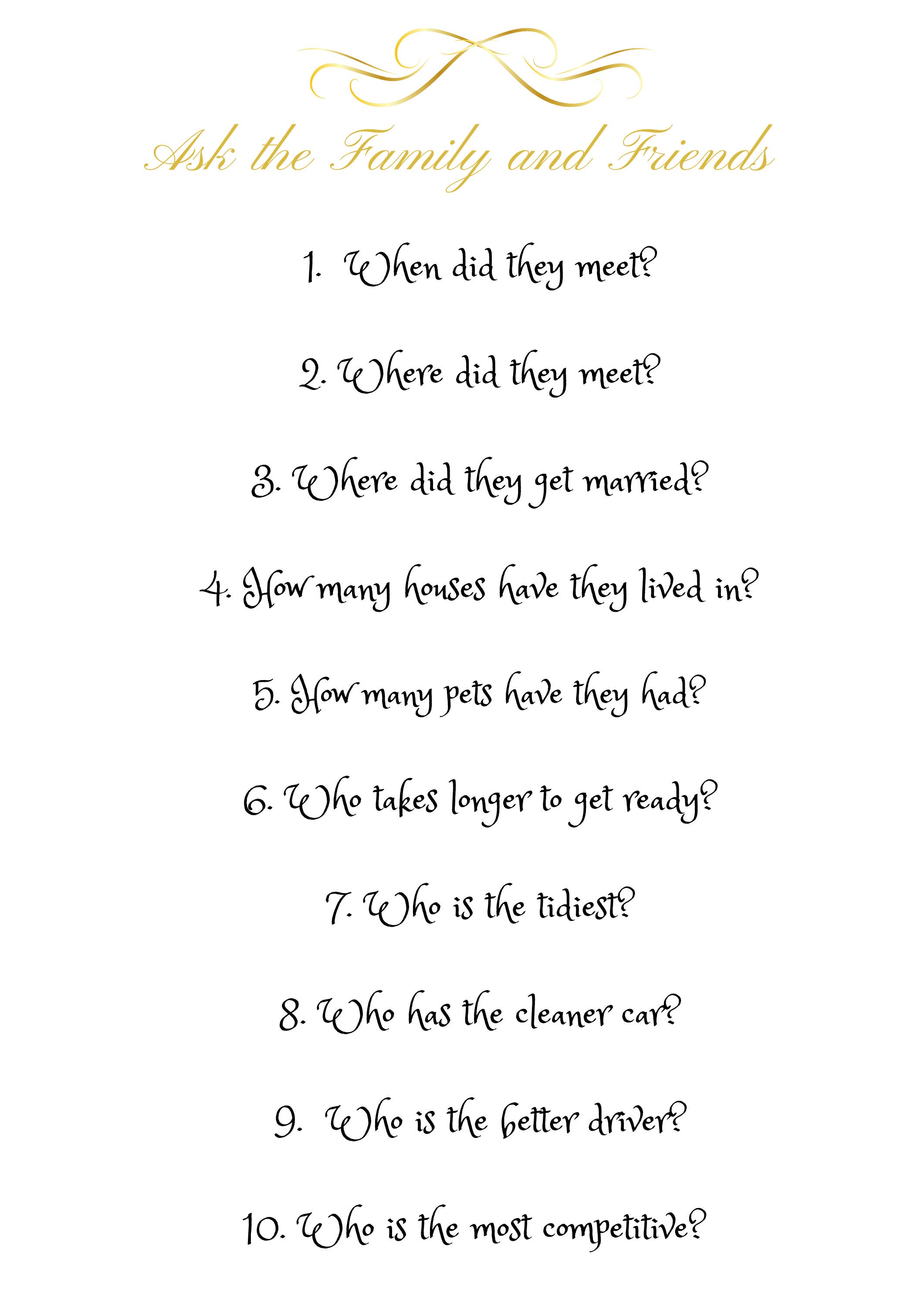 Printable 50th Golden Wedding Anniversary Party Quiz - Etsy
