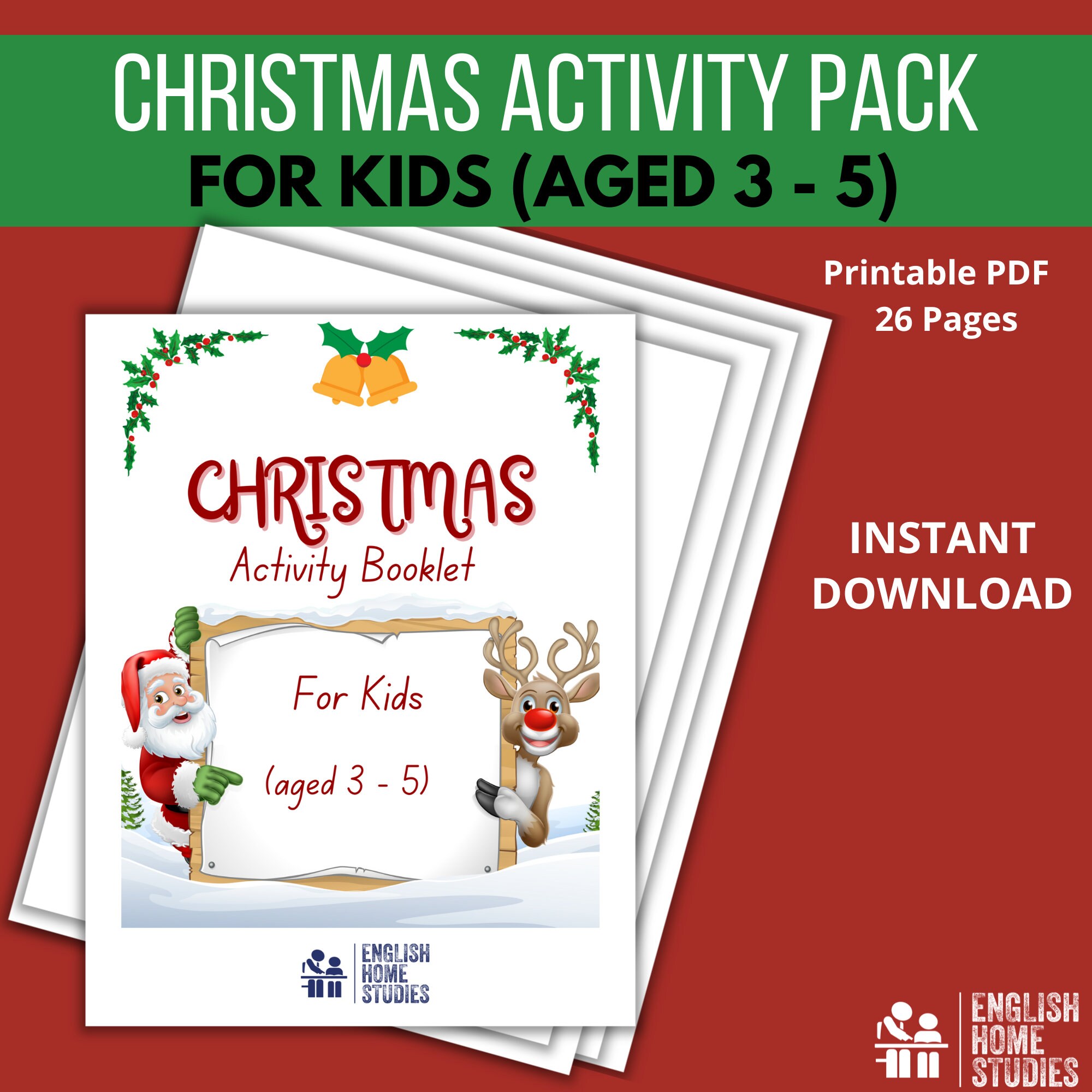 Printable Christmas Activities for Kids 3 5 Years Colouring, Mazes, Pre ...