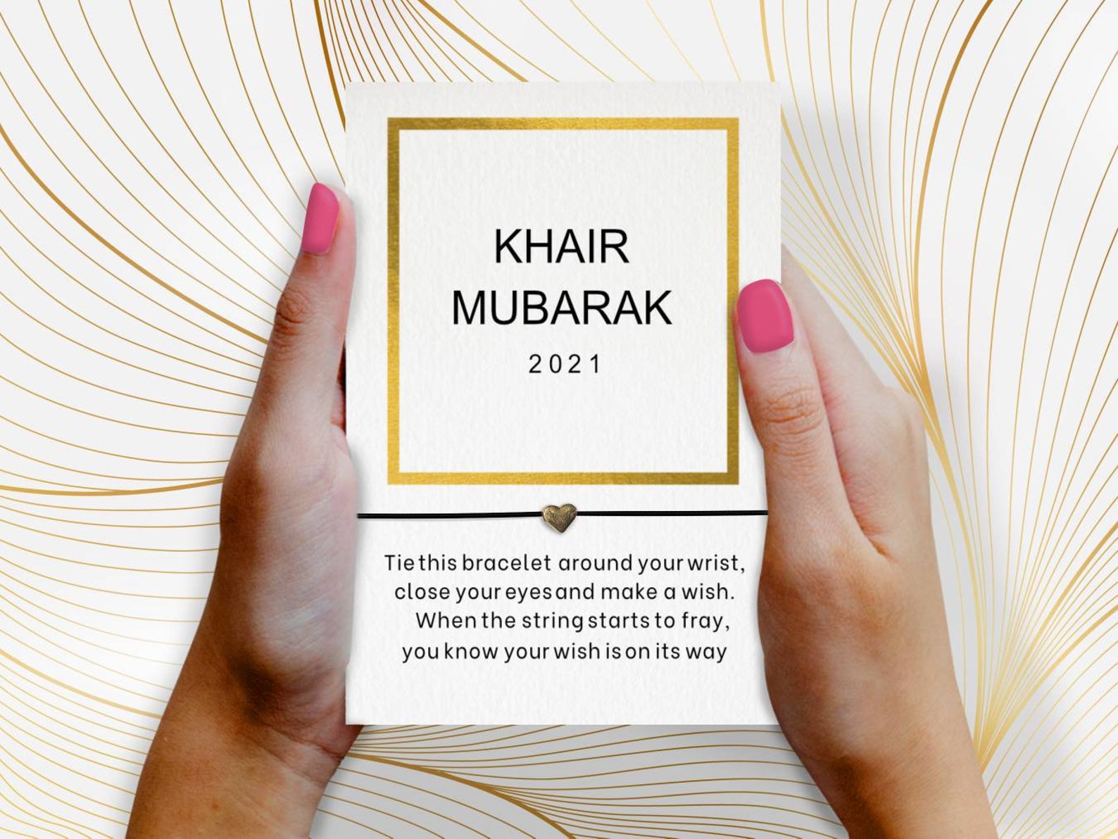 Khair Mubarak Eid gift Wish Bracelet Charm Bracelet String Etsy