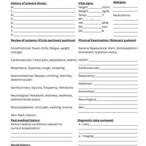 Pacchetto di moduli per la compilazione delle cartelle cliniche / Modelli di note SOAP / Visite acute, nuovi pazienti, visite di controllo e visite annuali / Modello per infermieri specializzati
