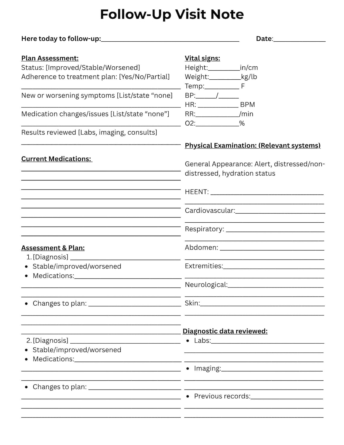 Opening Note Charting Example NP Charting Bundle | SOAP Note Templates | Acute, New Patient, Follow ...