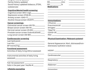 Annual Visit Note Template for Nurse Practitioners | SOAP Note | NP Template | Primary Care Charting