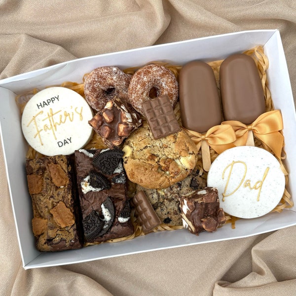 Ultimate Father's Day Treat Box / Dad /Daddy / Grandad / Stepdad - Brownie, Biscuit, Cookie, Cakesicle & Donut treat box -PRE ORDER