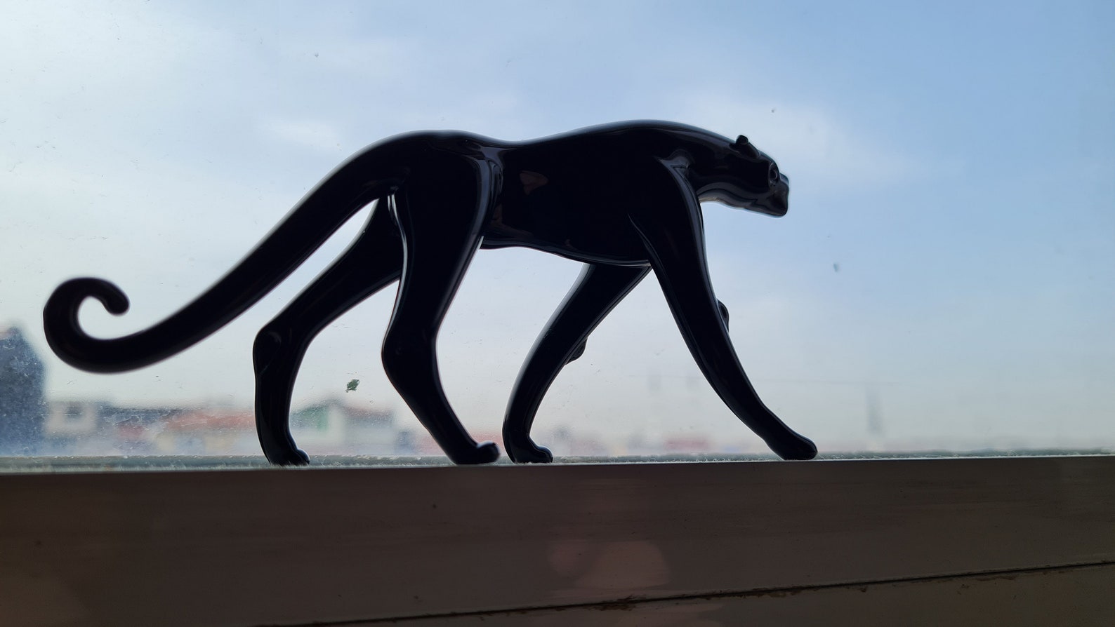 Glass Panther hand blown glass Panther figurine glass | Etsy