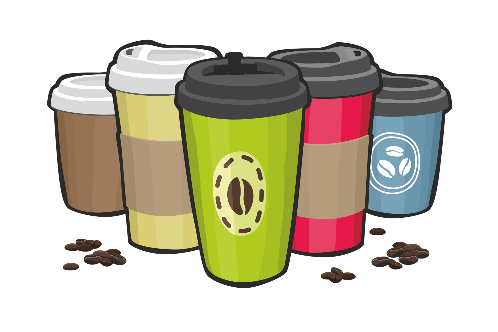 Coffee to go. Drawn coffee cup svg. Coffee cup pdf. Coffee | Etsy