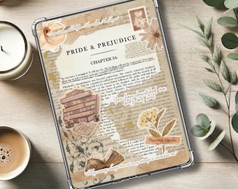 PRIDE and PREJUDICE Kindle Insert für Clear Case -PRINTABLE- Paperwhite Basic Oasis: Vintage | JaneAusten | Herr Darcy | Romanze | Baumwollgarn