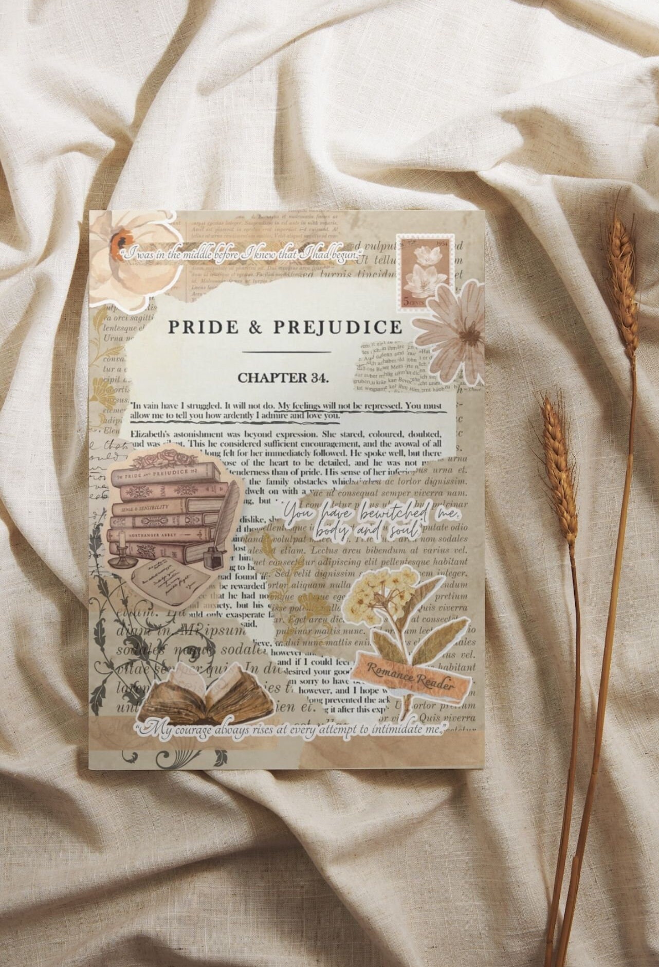 PRIDE and PREJUDICE Kindle Insert for Clear Case -PRINTABLE- Paperwhite ...