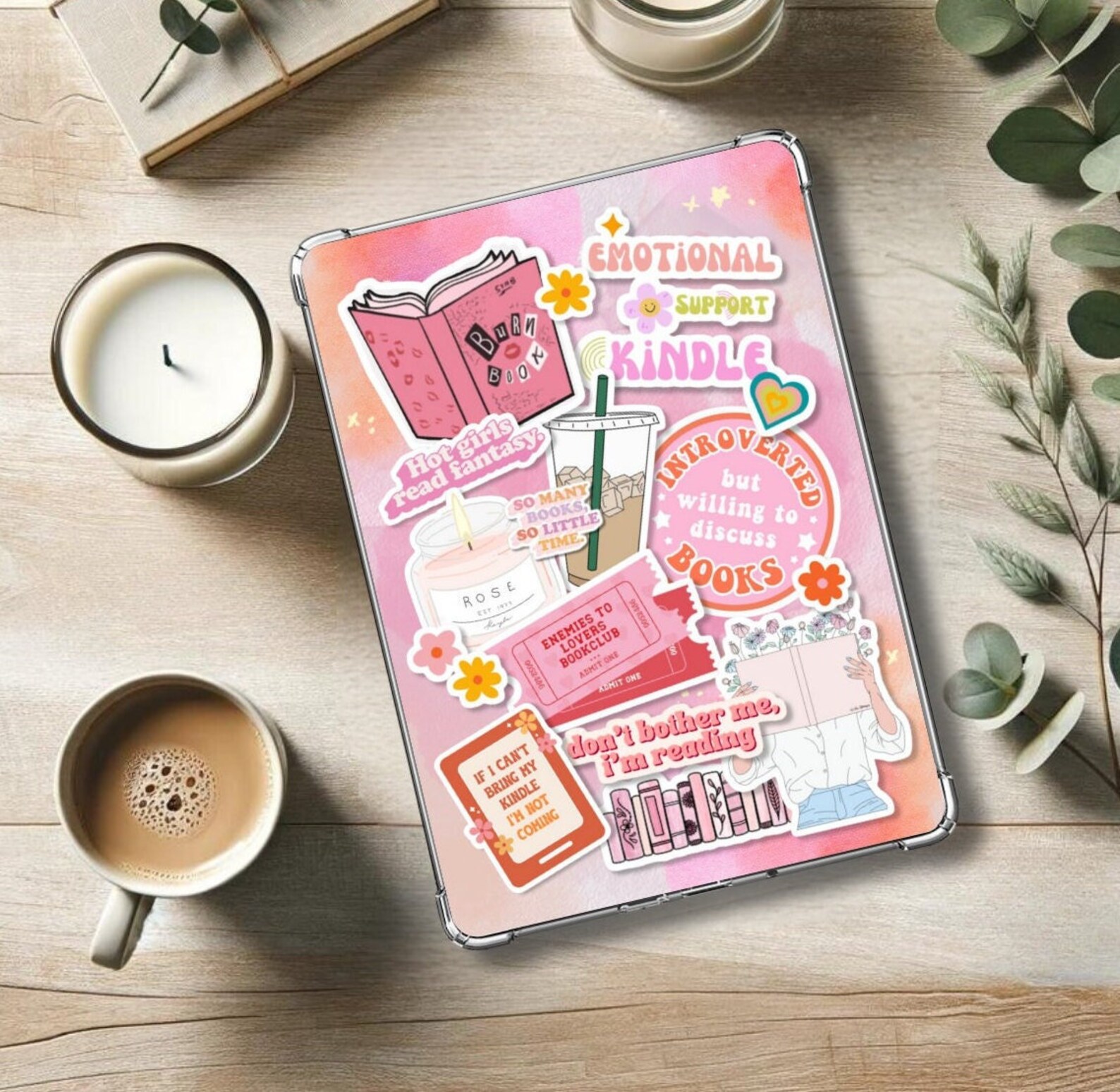 PINK Y2K Kindle Insert for Clear Case -PRINTABLE- Paperwhite, Basic ...