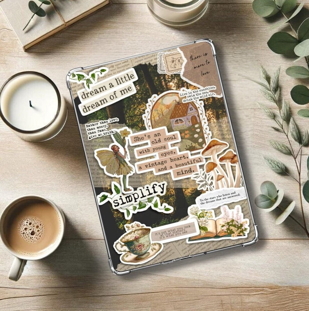COTTAGECORE Kindle Insert for Clear Case - PRINTABLE- Paperwhite Basic ...