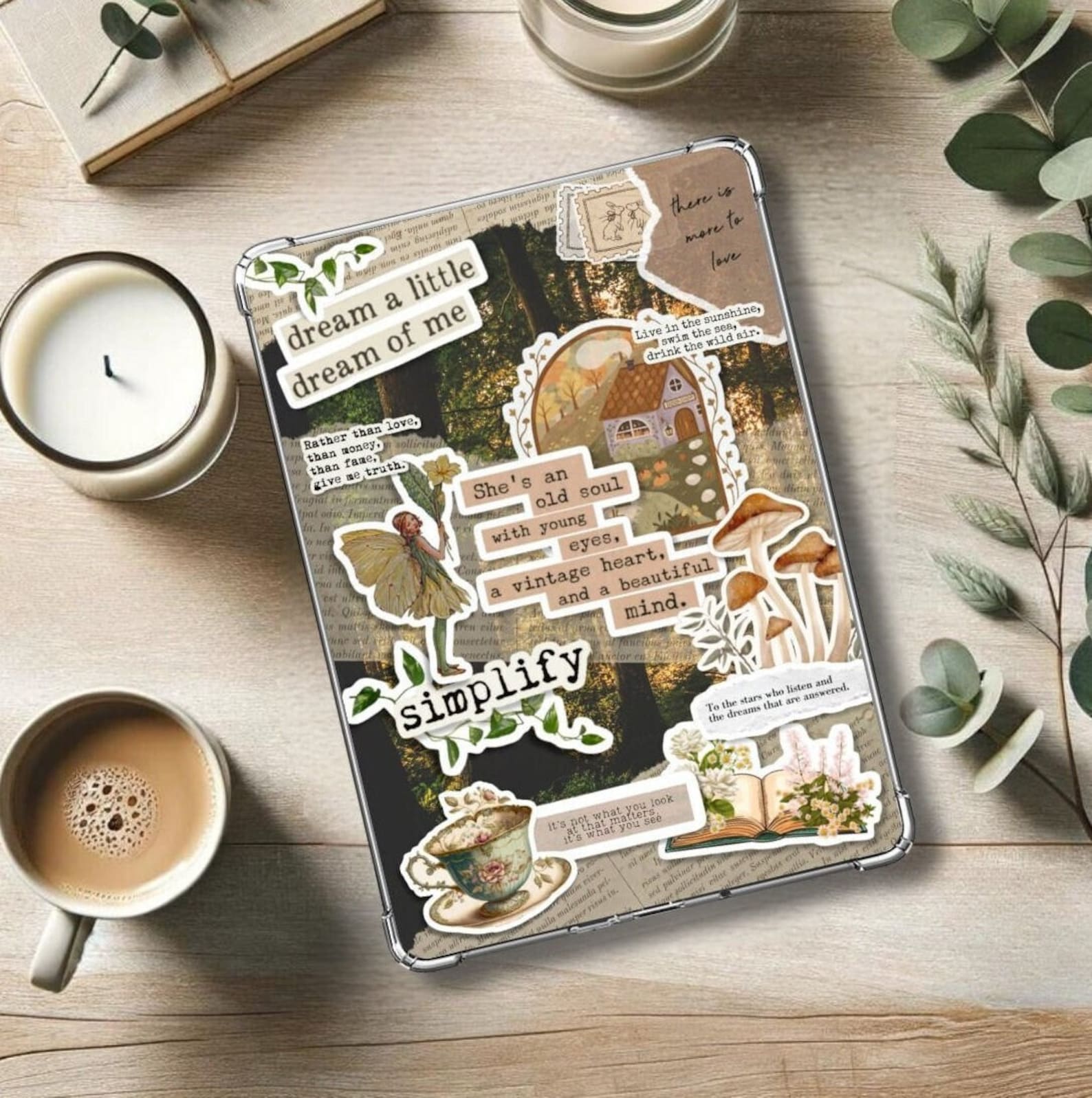 COTTAGECORE Kindle Insert for Clear Case - PRINTABLE- Paperwhite Basic ...