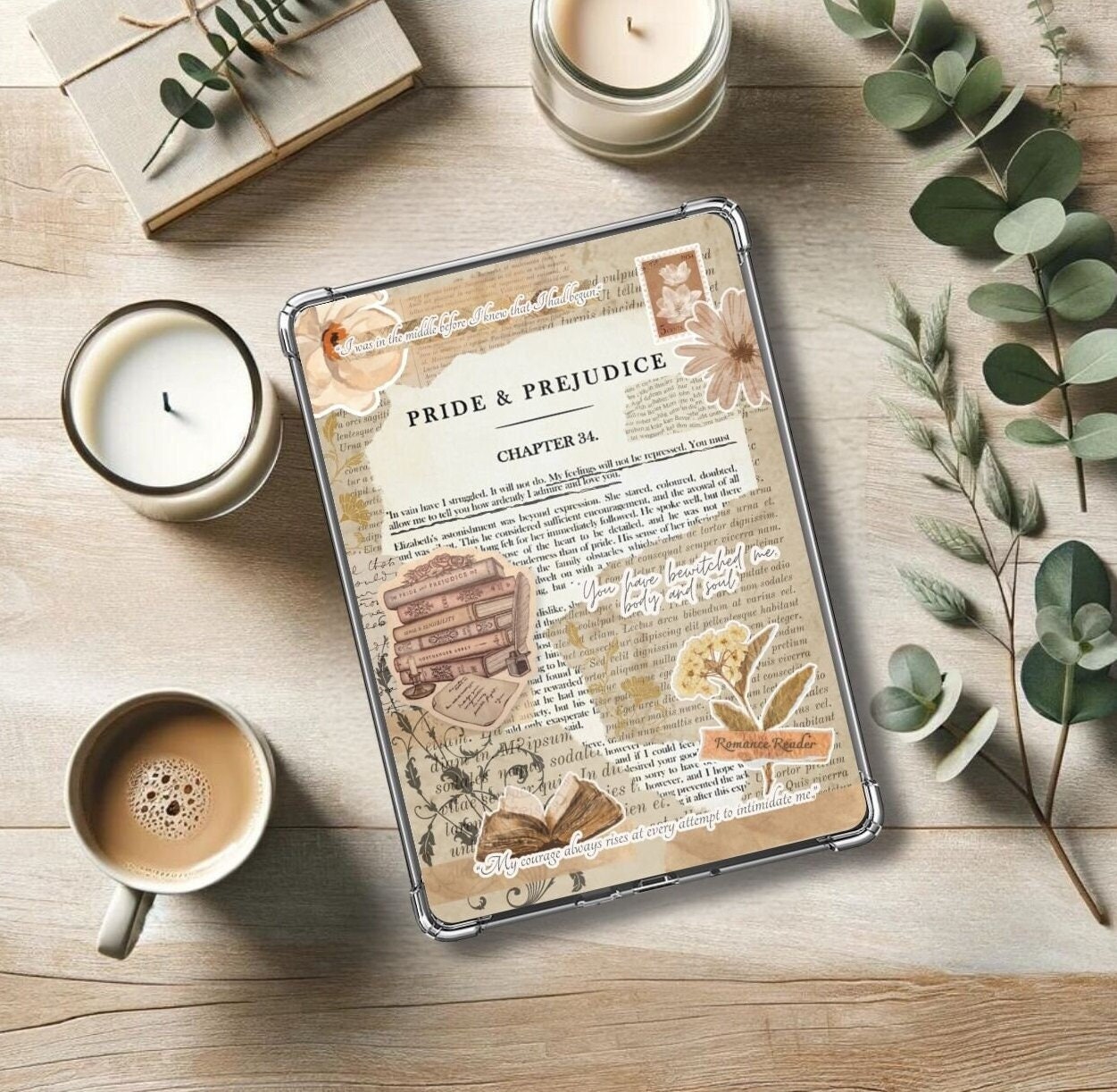 PRIDE and PREJUDICE Kindle Insert for Clear Case -PRINTABLE- Paperwhite ...