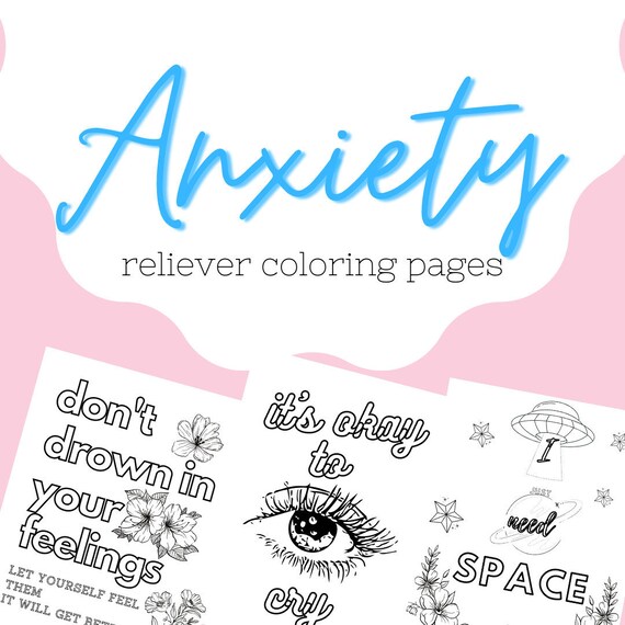 Printable Anti-Anxiety Coloring Pages Easy Anxiety Reliever | Etsy