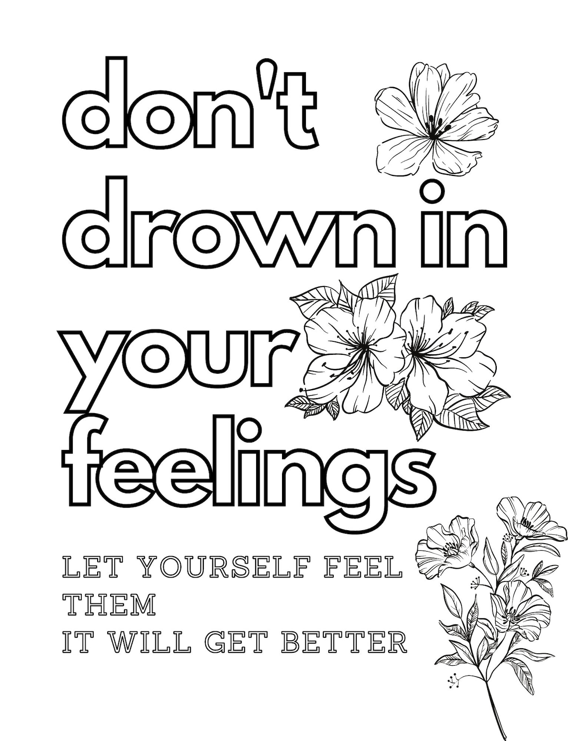 Printable Anti-Anxiety Coloring Pages Easy Anxiety Reliever | Etsy