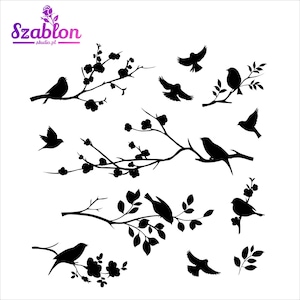 Painting templates //Birds // 50, 70, 100, 140 or 200cm // reusable - reusable - repetitive