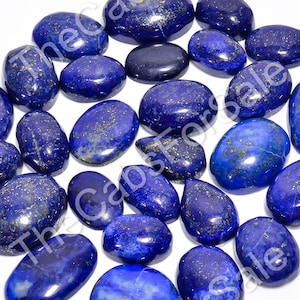 AAA+ Top Quality of Natural Lapis Lazuli Cabochon Loose Gemstone For Making Jewelry, 20 mm to 40 mm Size, Flatback Handmade Gemstone Lot