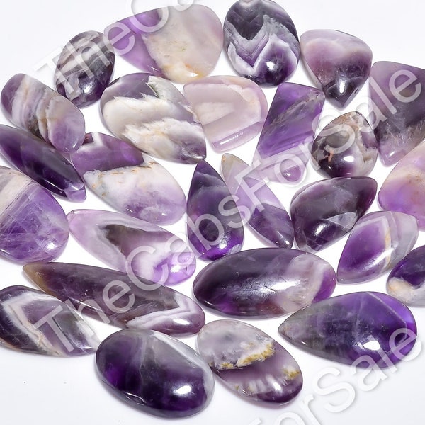AAA+ Top Quality of Natural Chevron Amethyst Cabochon Loose Gemstone for Making Jewelry, 20mm to 40mm Size, Flatback, Handmade, Gemstone Lot