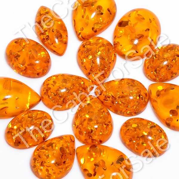 AAA+ Top Quality of Baltic Amber Cabochon Loose Gemstone for Making Jewelry, 20 mm to 30 mm Size, Flatback, Man Made, Polished Gemstone Lot