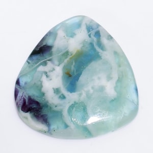 Pedra preciosa de fluorita natural verde roxo translúcido fluorita cabochão multicolorido pedra de fluorita