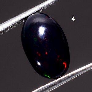 Black Opal Cabochon Ethiopian Opal Gemstone Welo Fire Black Opal Oval Shape Opal October Birthstone Black Opal Cabochon 4. 10x6x3mm, 1ct