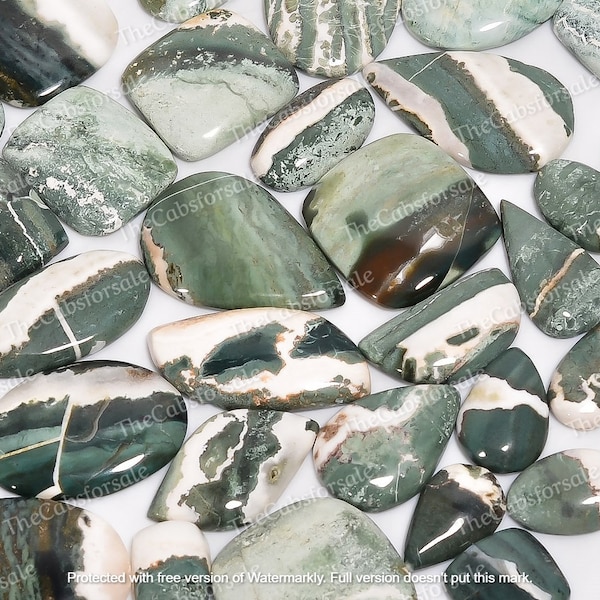 Natural Green Sardonyx Stone Cabochon, Sardonyx bulk Gemstone, Green Sardonyx Polished Crystal For Making Jewelry, 20mm to 50 mm