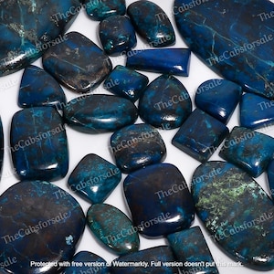 Natuurlijke azuurblauwe beste blauwe cabochon voor sieraden en ketting | Handgemaakte Azuriet met blije gevoelens