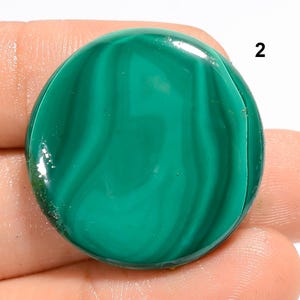 Cabochon de malachite naturelle, pierre précieuse en vrac Cristal de malachite verte lisse vert Belle pierre précieuse de malachite à dos plat