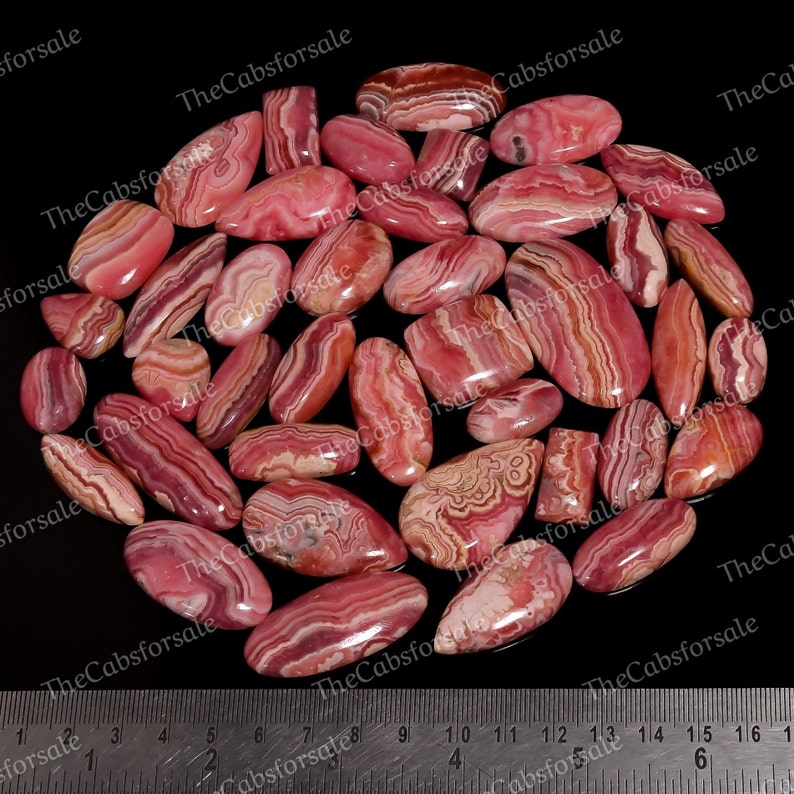 AAA Top Quality of Natural Rhodochrosite Cabochon Loose Gemstone for Making Jewelry, 20 mm to 30 mm Size, Flatback, Polished Gemstone Lot image 4