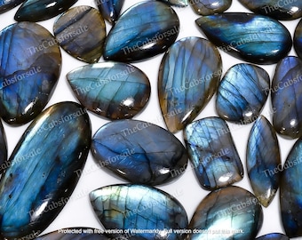 Top Quality Natural Labradorite Blue Labradorite Flashy Labradorite Cabochon Wholesale Labradorite Gemtone, Mix Shape, Size 15mm to 45mm